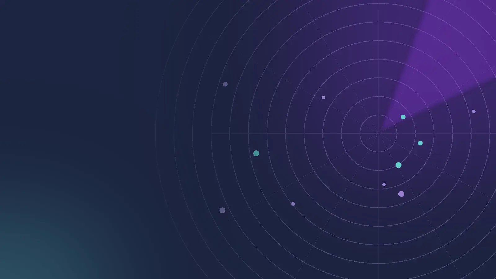 Abstract radar rings on navy, representing ongoing quality monitoring